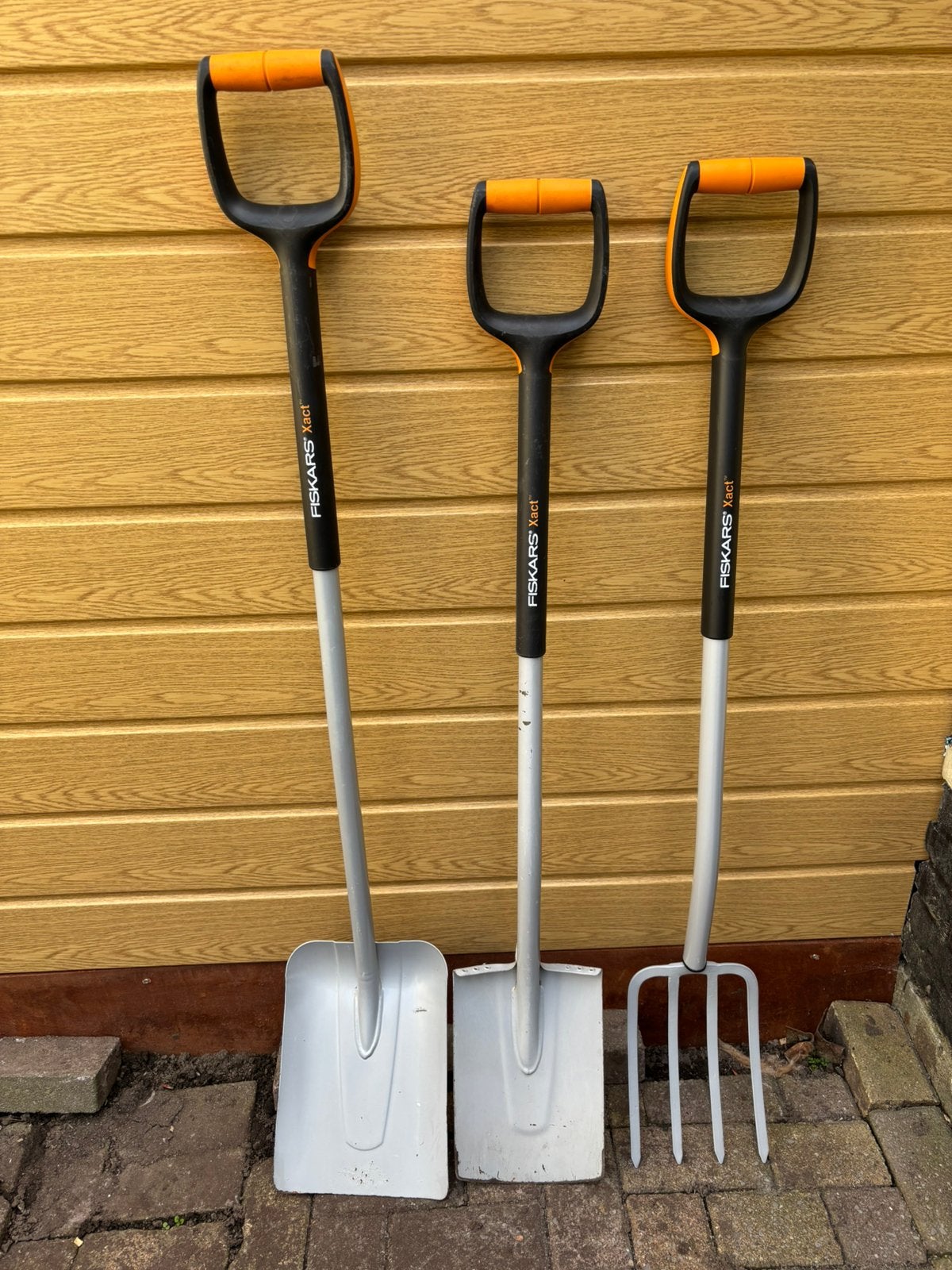 Fiskars Xact set – schep, spade & spitvork, Tuin en Terras, Ophalen, Zo goed als nieuw