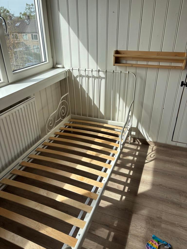 IKEA Minnen meegroeibed, Ophalen, Eenpersoons, Wit, 190 cm of minder