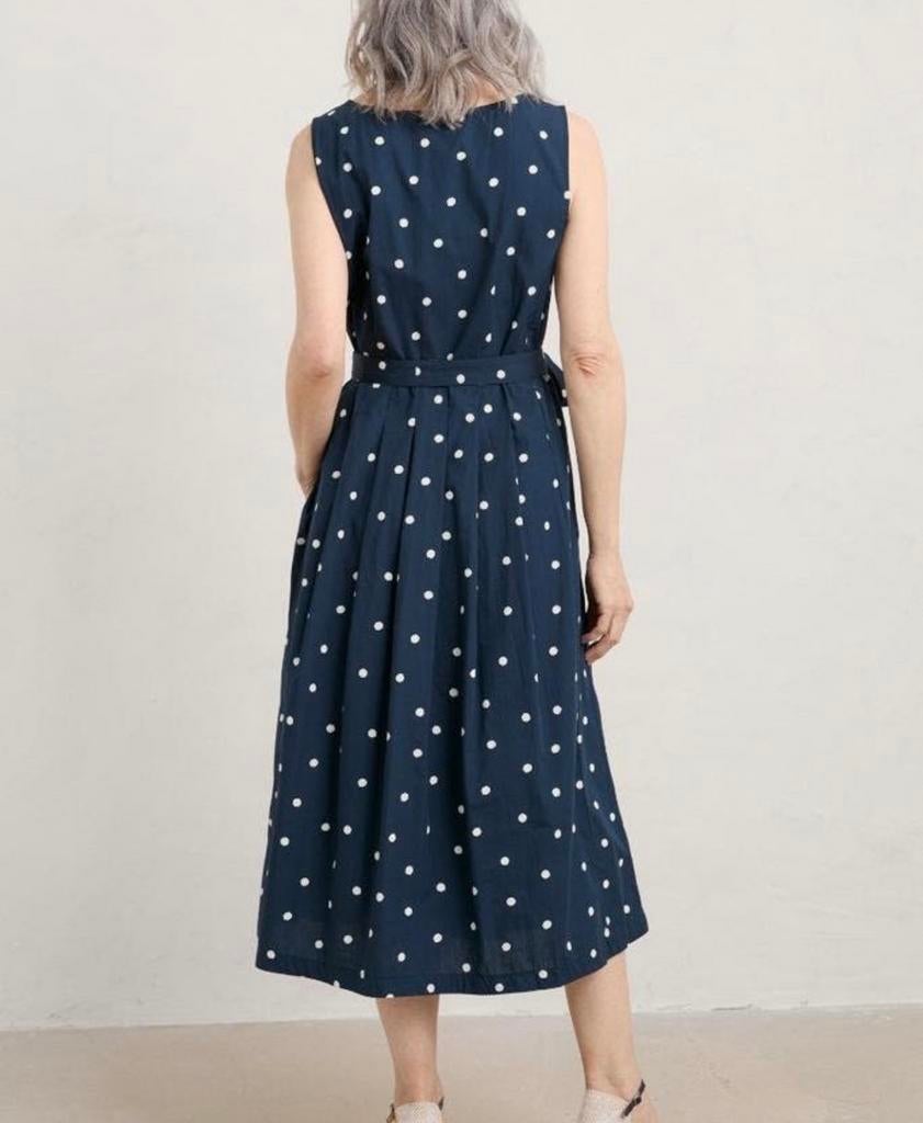 Seasalt Cornwall Womens Navy Cotton Pencil Woven Midi Dress, Blauw, Maat 46/48 (XL) of groter, Nieuw, Ophalen of Verzenden