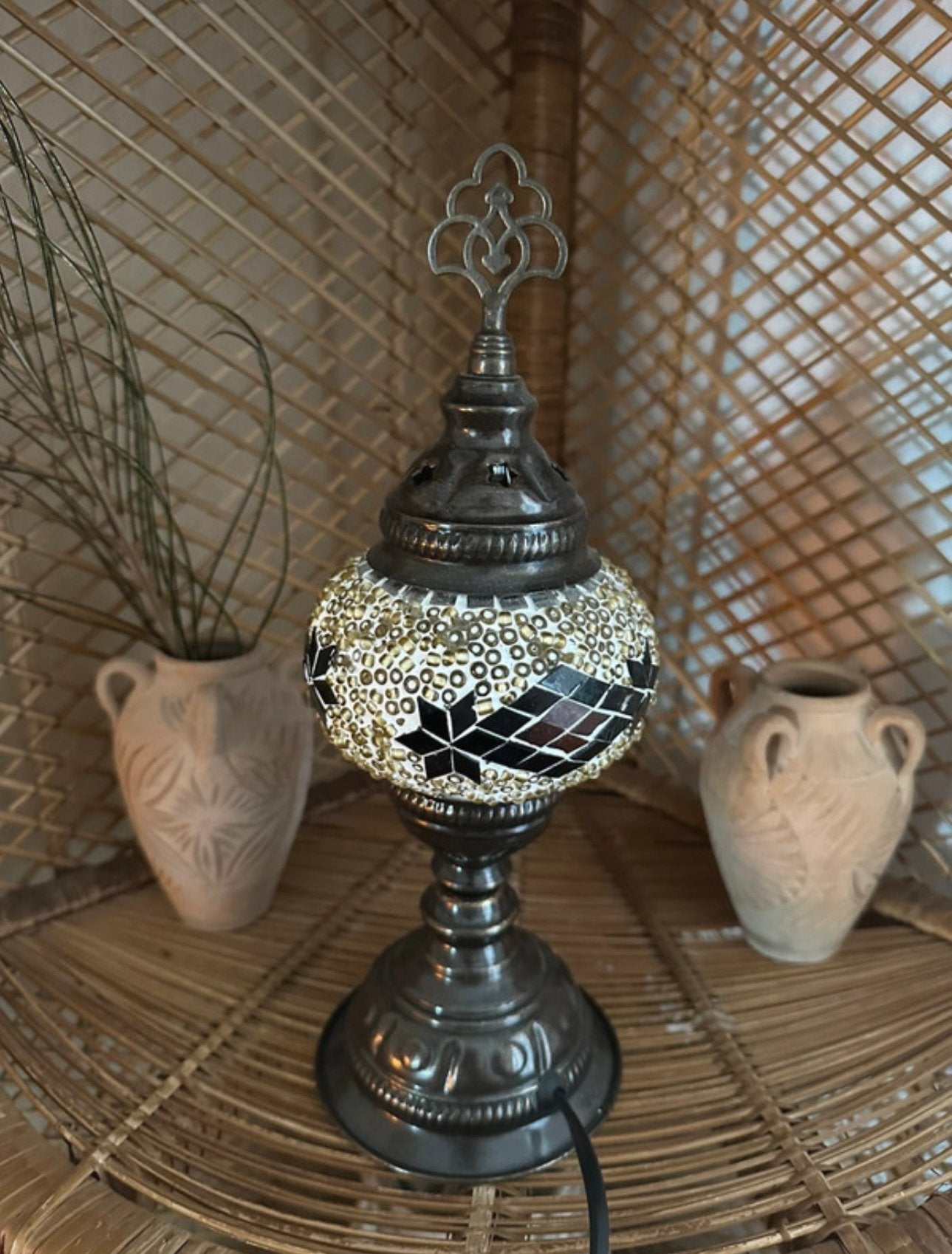 Oosterse mozaïek tafellamp (Turkse lamp), Ophalen of Verzenden, Minder dan 50 cm