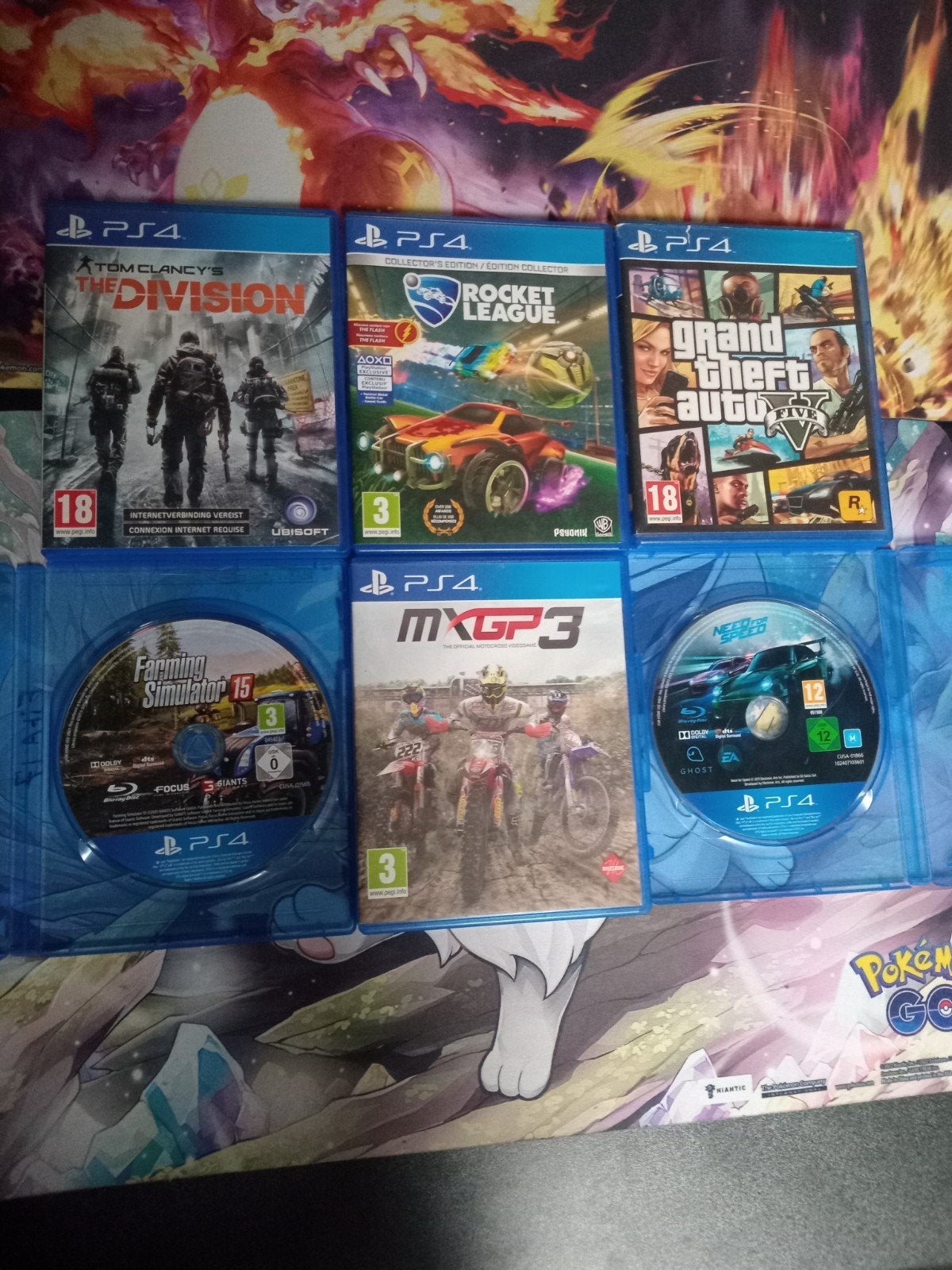 6 PS4 Games: The Division, GTA V, Rocket League,NFS , MXgp, 1 speler, Ophalen of Verzenden, Gebruikt, Vanaf 18 jaar