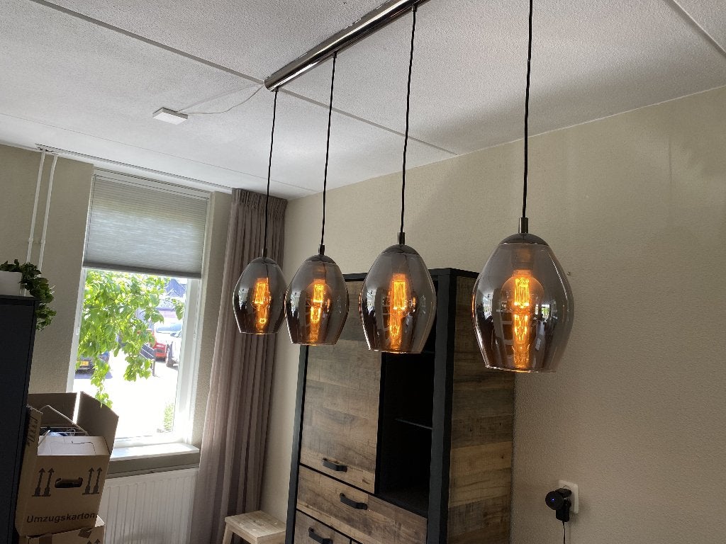 Sfeervolle eetkamer lamp, Ophalen, Zo goed als nieuw, Glas, 50 tot 75 cm