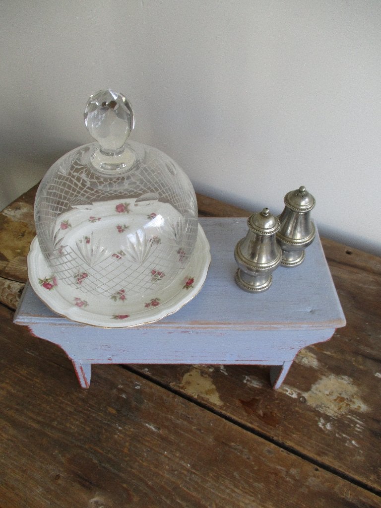 brocante stolp van geslepen glas, Ophalen of Verzenden