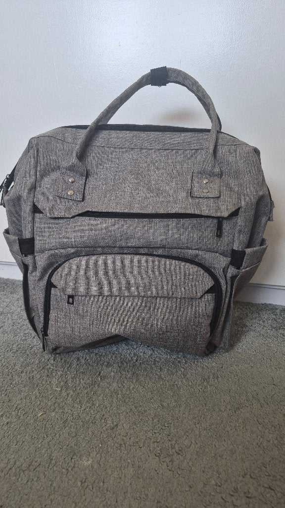 Tassen: grijze laptoptas, rugtas veel vakken, Ophalen of Verzenden, 15 inch, Rugzak