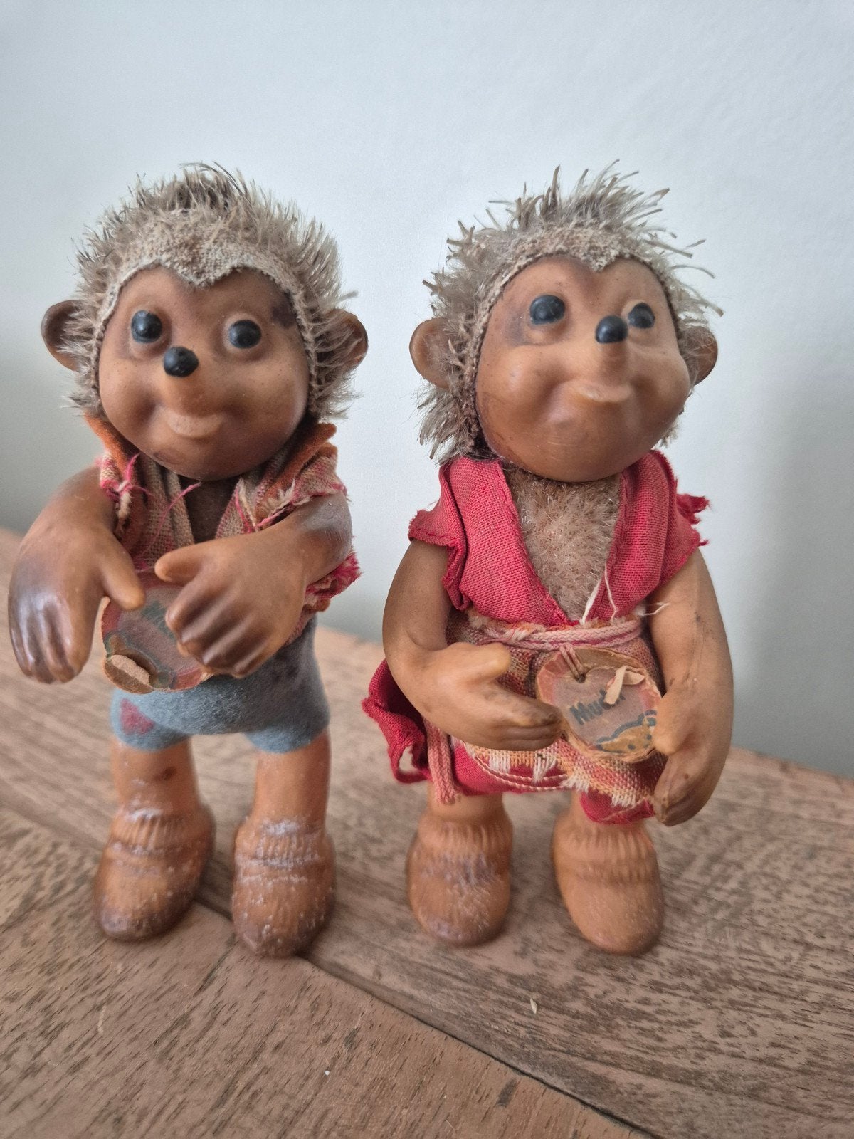 Vintage Steiff Mecki & Micki Egelpaar - Jaren '50/'60, Verzamelen, Ophalen of Verzenden, Gebruikt