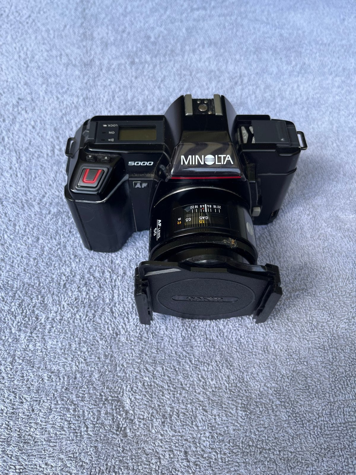 Minolta AF5000 camera met 3 lenzen, Ophalen of Verzenden, Gebruikt, Spiegelreflex, Minolta