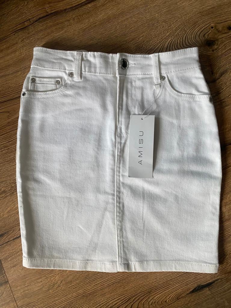 NIEUW wit spijkerrokje maat 32, Wit, Nieuw, Ophalen of Verzenden, Maat 34 (XS) of kleiner
