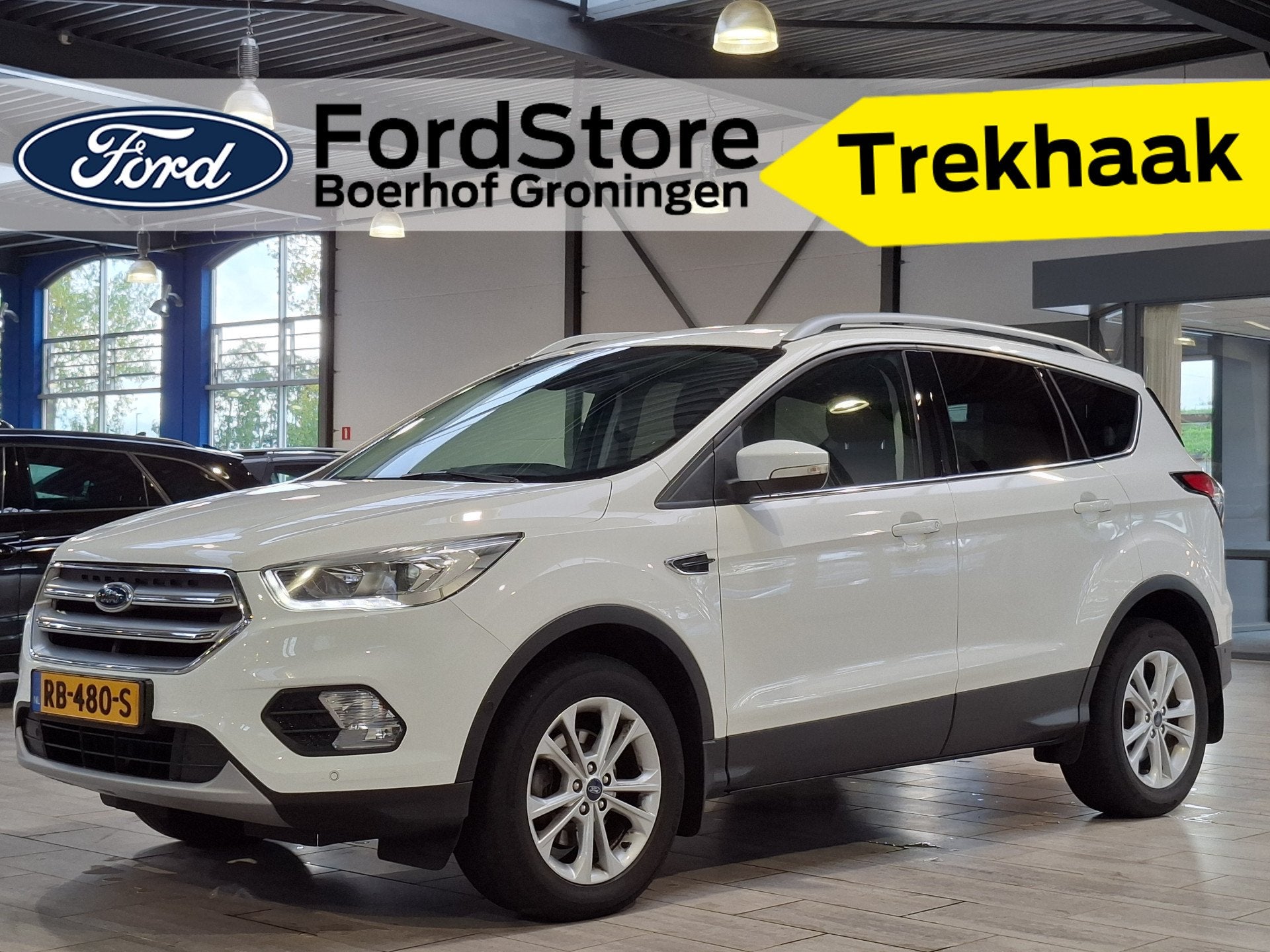 Ford Kuga 1.5 EcoBoost Titanium | Trekhaak | Camera | Cruise, Stof, Euro 6, 4 cilinders, Wit