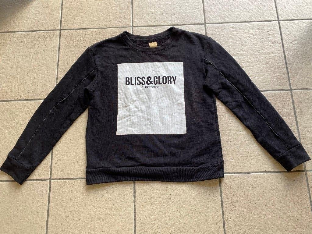Zwarte ZARA sweater met wit en tekst Bliss & Glory- maat M, Maat 38/40 (M), Ophalen of Verzenden, Zo goed als nieuw, Zara