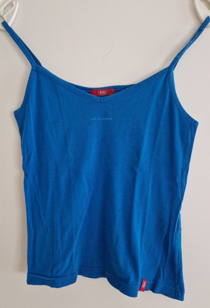 EDC topje blauw M, zgan, Maat 38/40 (M), Blauw, Ophalen of Verzenden, Zonder mouw