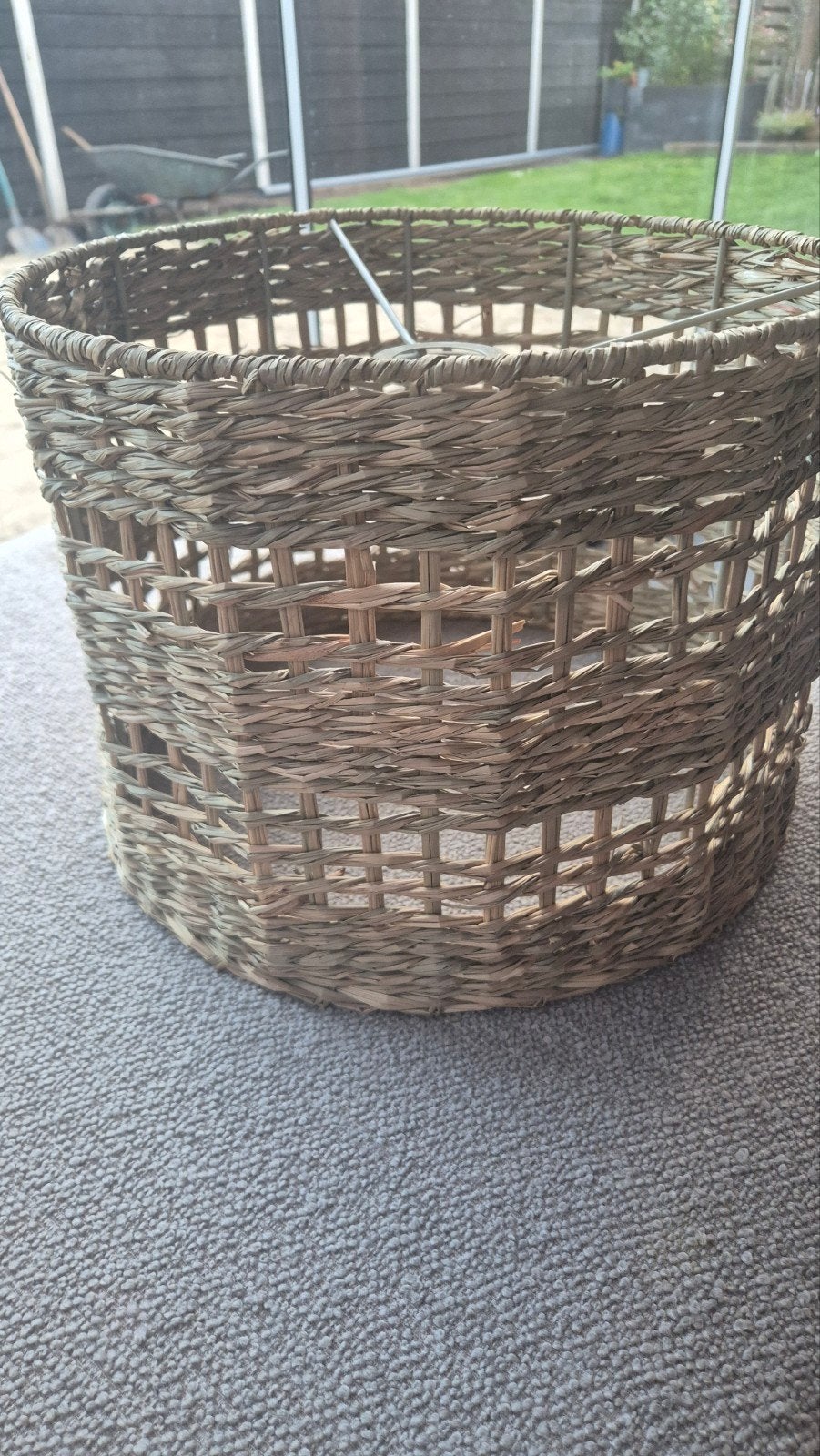 lampenkap, Natuurlijk materiaal, 35 cm, Beige, Rond