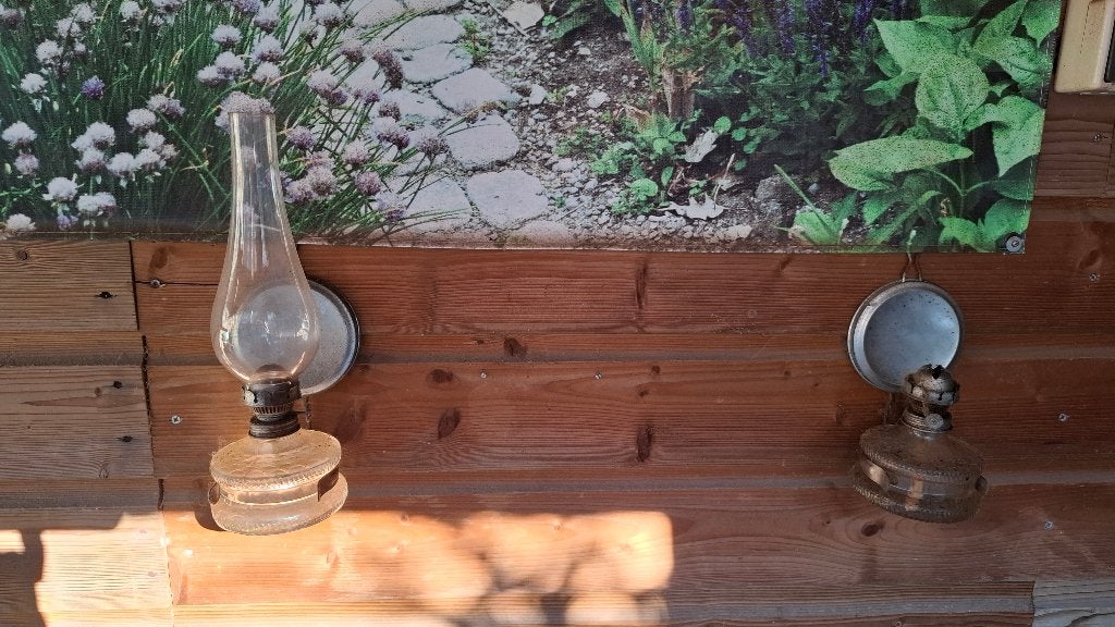 2 antieke olielampen, Antiek en Kunst, Ophalen