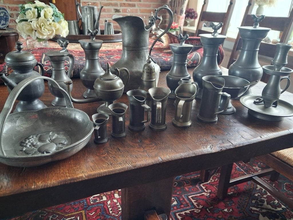 Tinnen Vaasjes, Bekers Etc., Ophalen of Verzenden