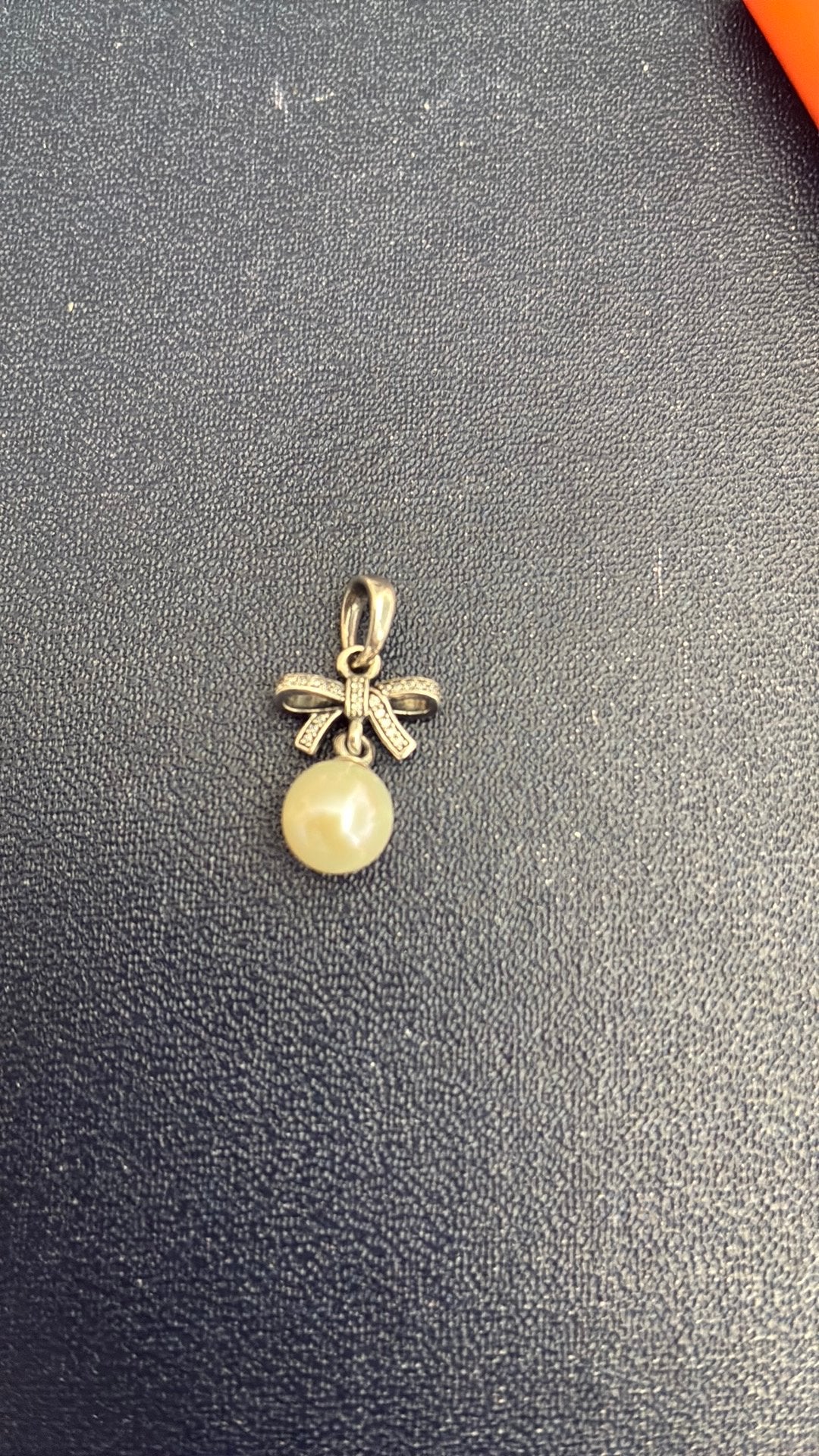 Pandora hanger 925 met parel, Sieraden, Tassen en Uiterlijk, Kettinghangers, Met strass, Gebruikt, Ophalen of Verzenden, Zilver