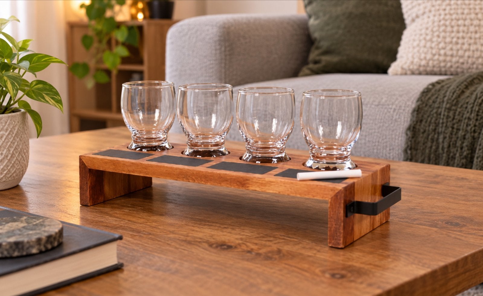 SENZA Proeftafel met 4 Glazen - Nieuw in doos, Glas of Glazen, Nieuw, Ophalen of Verzenden, Glas