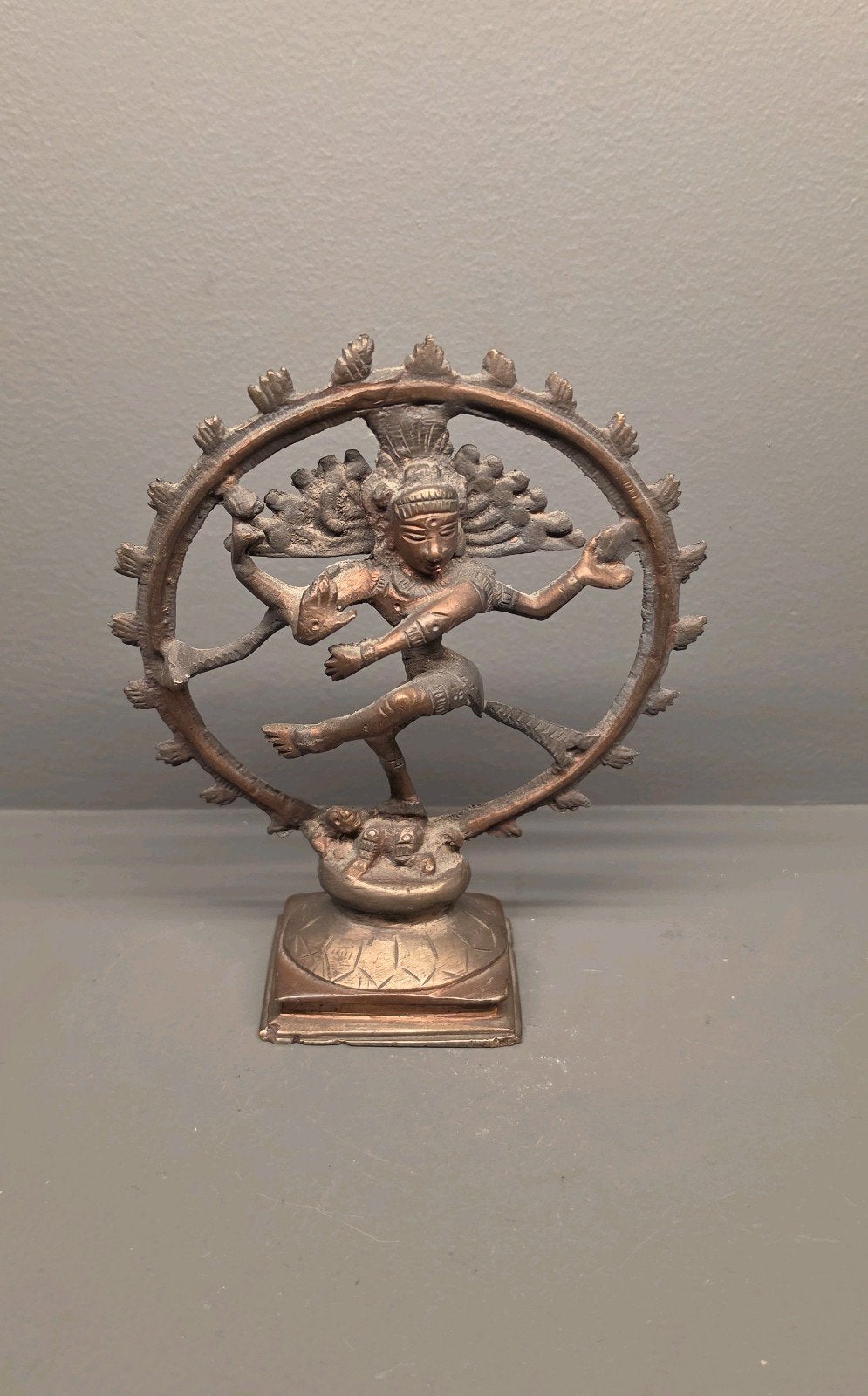 Shiva Nataraja Beeldje - Dansende Shiva, Minder dan 20 cm, Ophalen of Verzenden, Gepatineerd, Beeld
