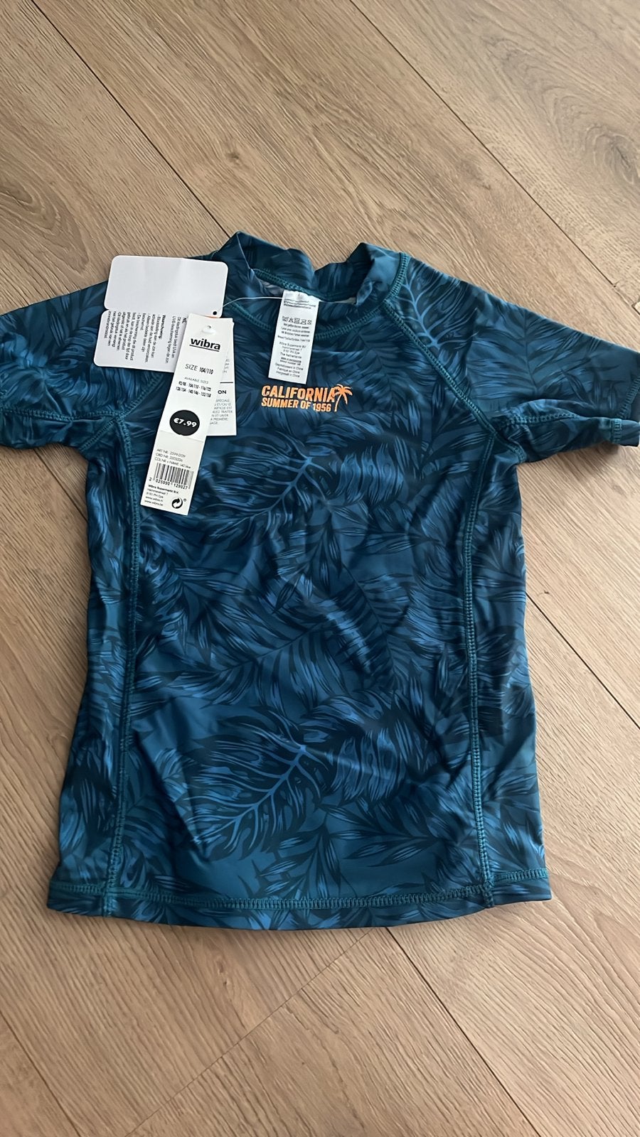 Nieuw UV shirt 104-110 met tropische print, Kinderen en Baby's, Nieuw, Overige maten, Ophalen of Verzenden, Overig