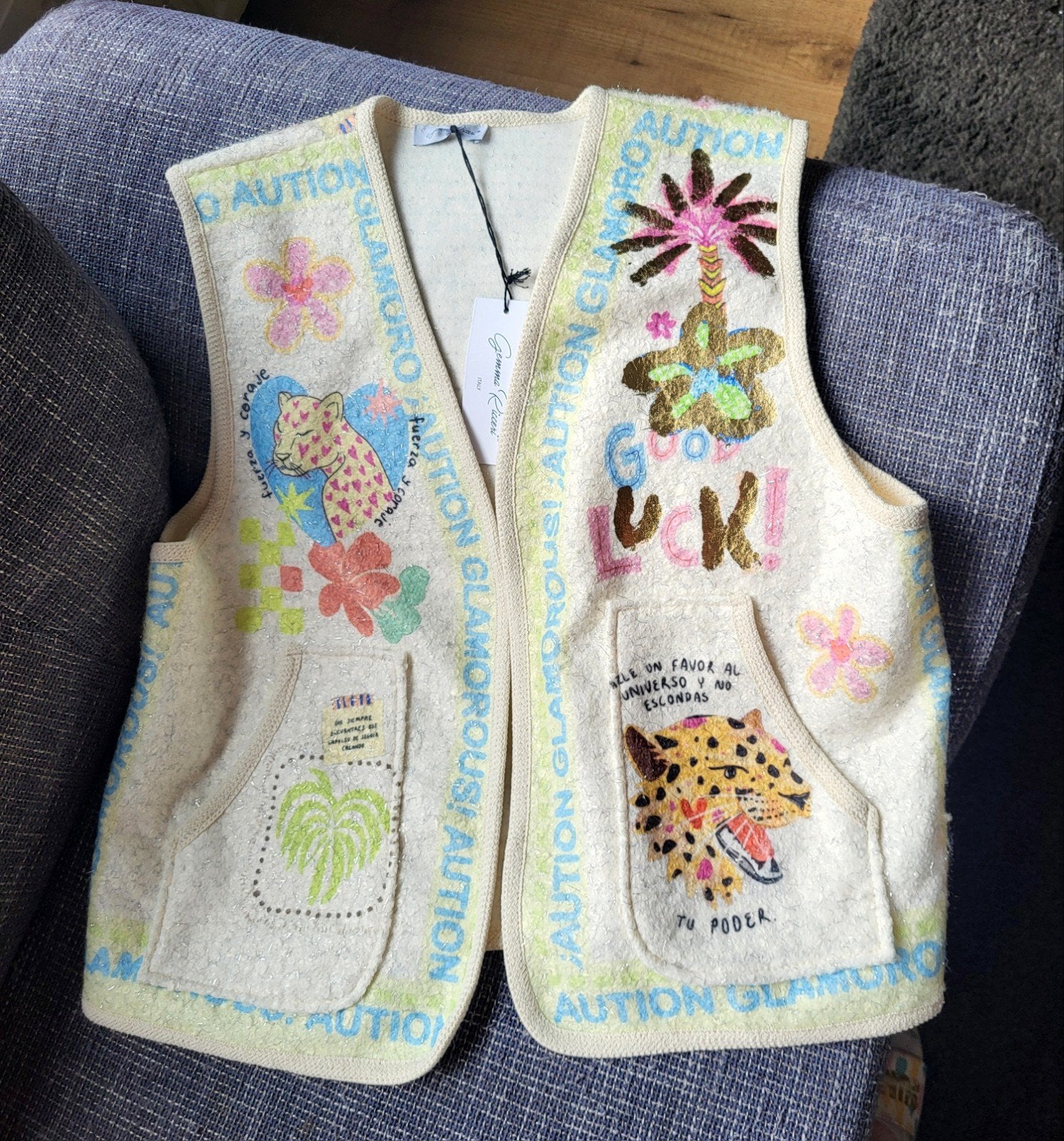 NIEUW Boho-chique, festival, ibiza style gilet borduursel, Made in Italy, Ophalen of Verzenden, Nieuw, Beige