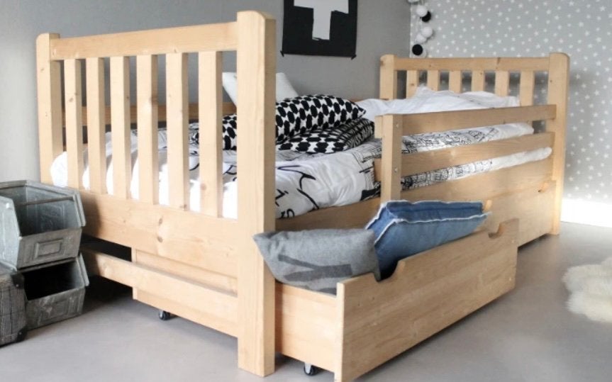Prachtig Rockwood massief houten kinderbed!, Kinderen en Baby's, Ophalen, 70 tot 85 cm, Zo goed als nieuw, Lattenbodem