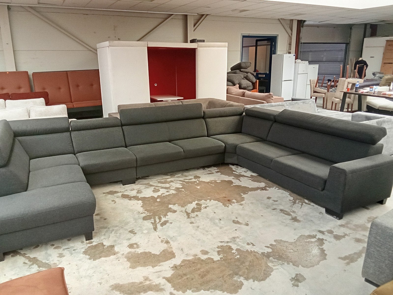 Hoekbank U bank 290x420x200cm groot verstelbare neksteunen, Gebruikt, ., Ophalen of Verzenden, .