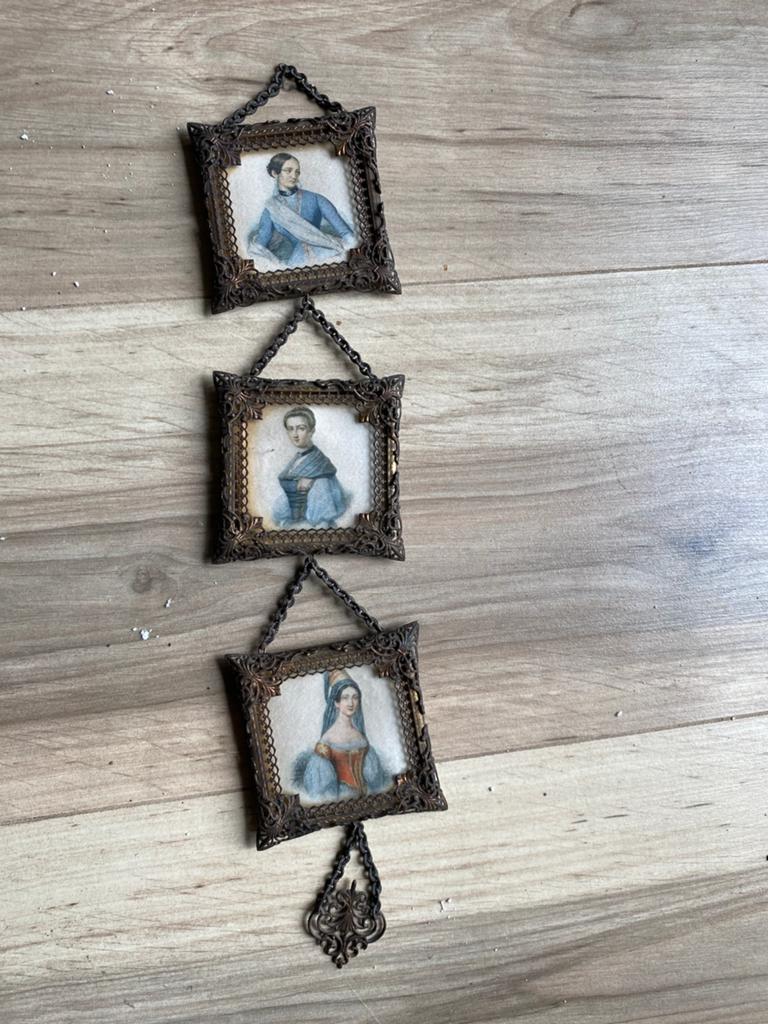 Victoriaans lijstje schilderij brons messing antiek, Antiek en Kunst, Ophalen of Verzenden