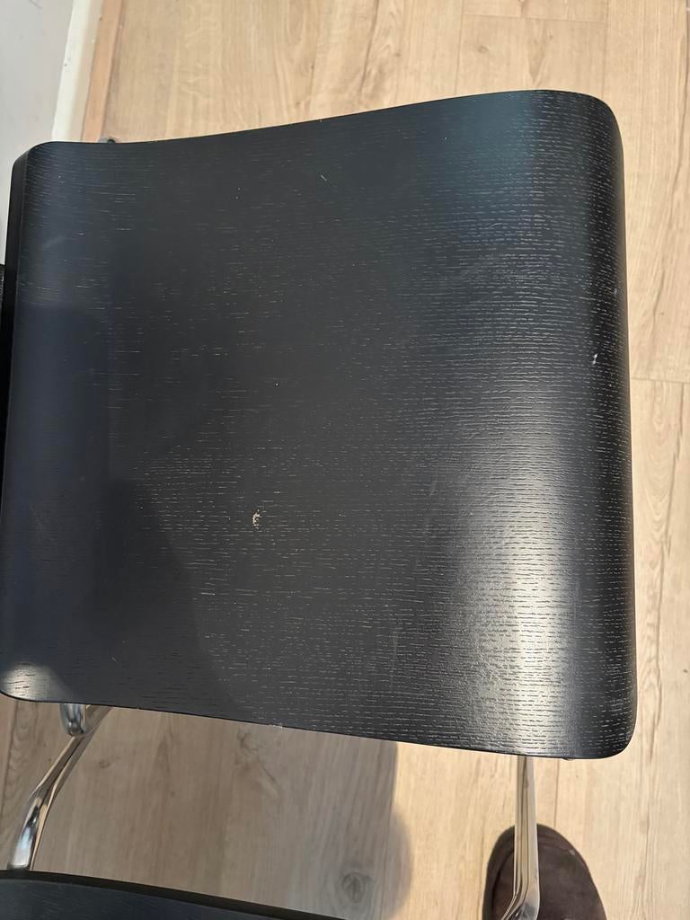 Twee zwarte IKEA Gilbert eetkamerstoelen, Huis en Inrichting, Stoelen, Ophalen, Gebruikt, Twee, Zwart