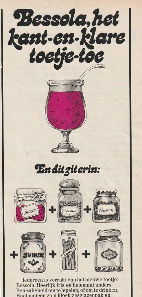 Retro reclame 1974 Domo Bessola zuivel iedereen verrukt, Verzamelen, Verzenden, Overige typen