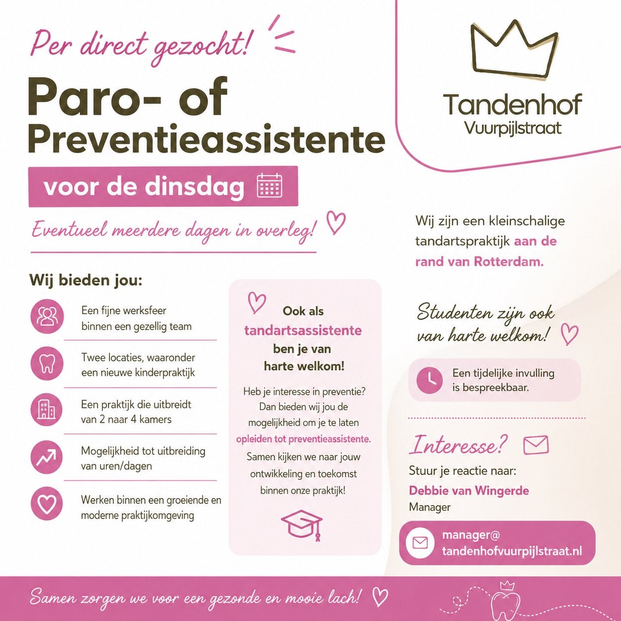 Tandheelkundige gezocht, Overige niveaus, Starter, Overige vormen