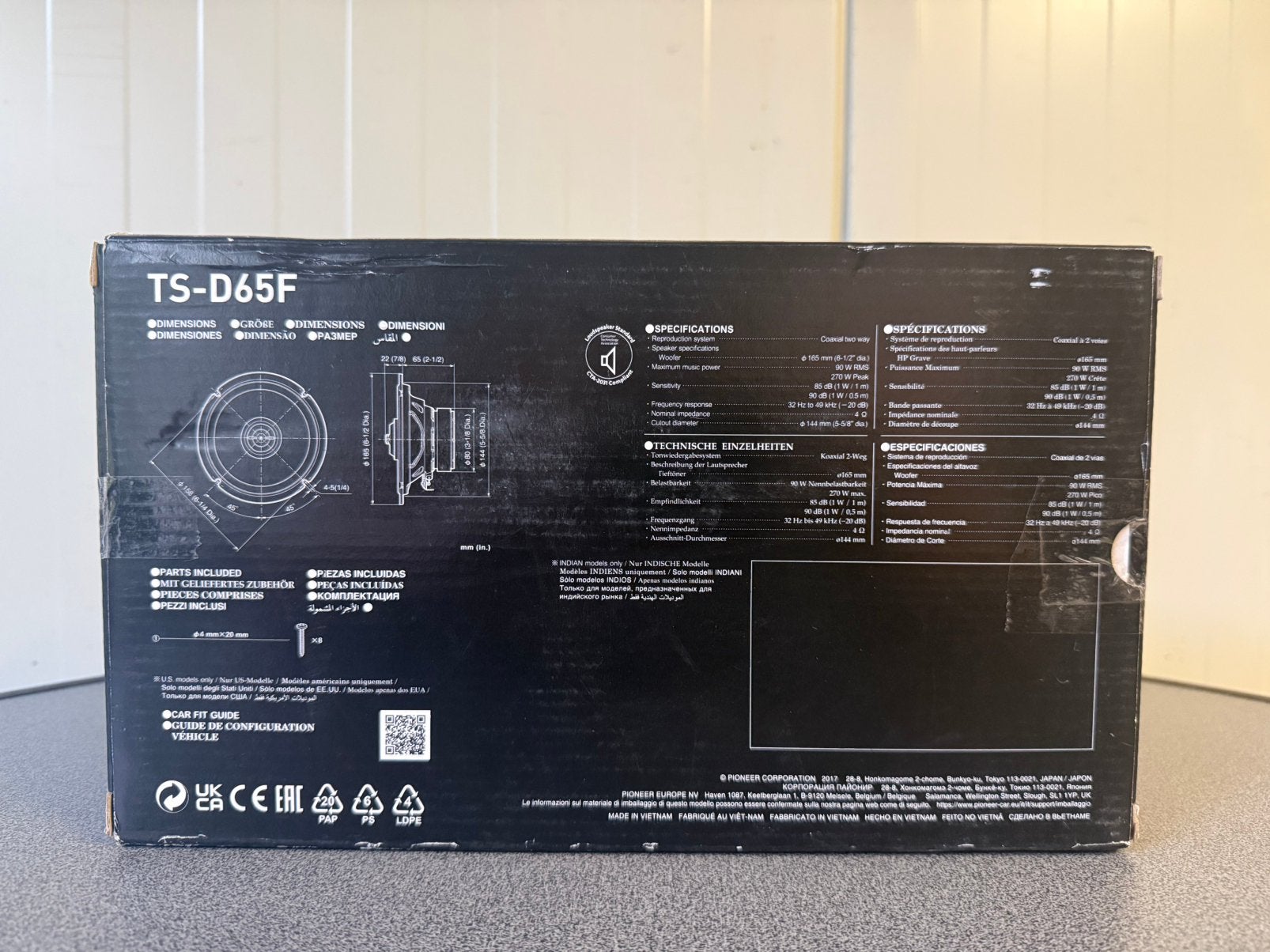 Pioneer Car Centre TS-D65F 6.5" 2-weg coaxiale luidspreker, Ophalen of Verzenden, Nieuw