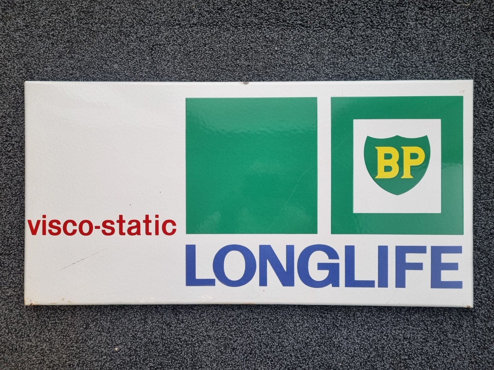 Emaille bord BP longlife, Ophalen of Verzenden, Gebruikt, Reclamebord