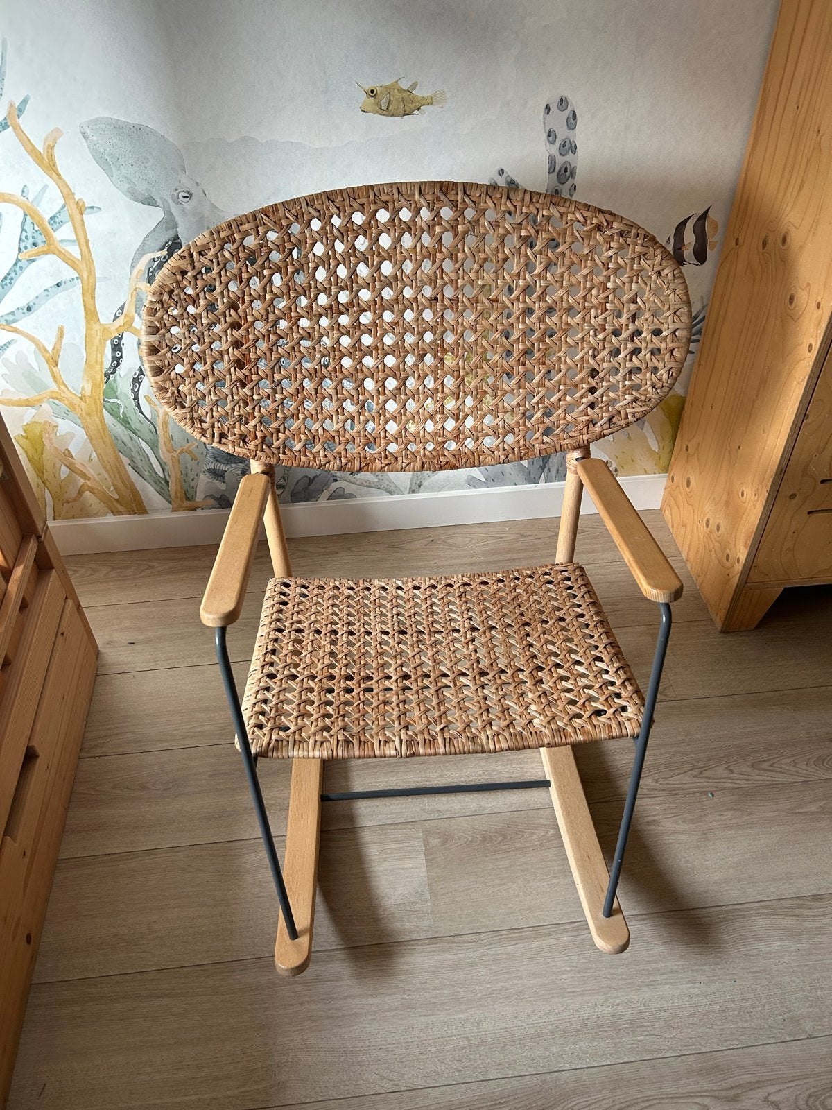 Ikea Rotan stoel met houten frame - Zo goed als nieuw, Ophalen, Bruin, Zo goed als nieuw, Eén