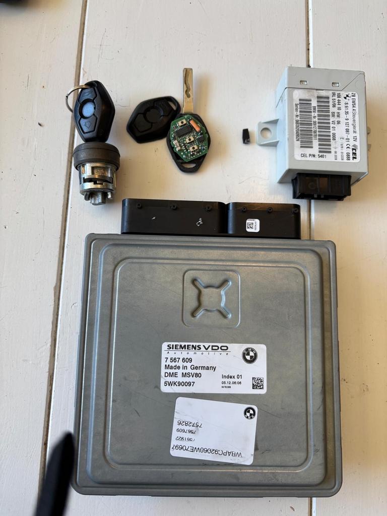 BMW ECU DMW MSV80 incl EWS4.4 en transponders/sleutels N52Bx, Ophalen of Verzenden, Gebruikt, BMW