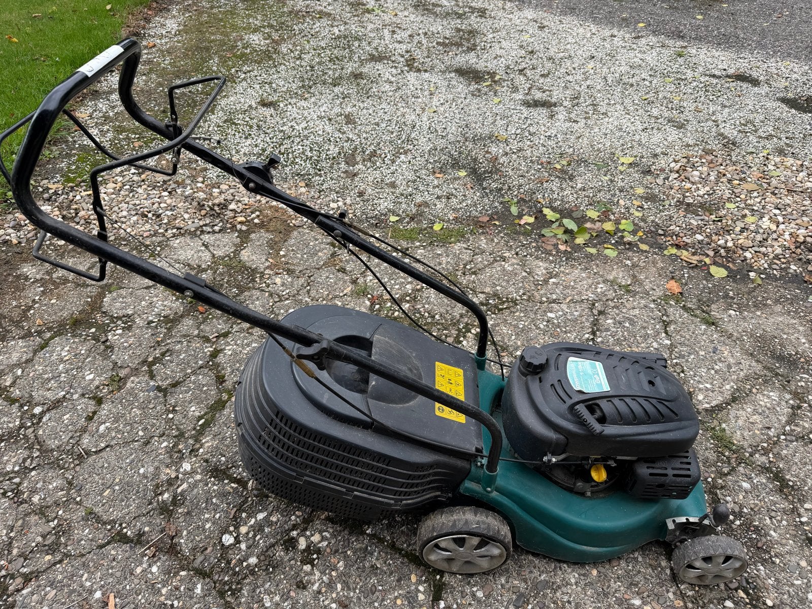 Powerplus Benzine Grasmaaier 118cc /Zelf weer even opstarten, Tuin en Terras, Grasmaaiers, Cirkelmaaier, Gebruikt, Ophalen of Verzenden