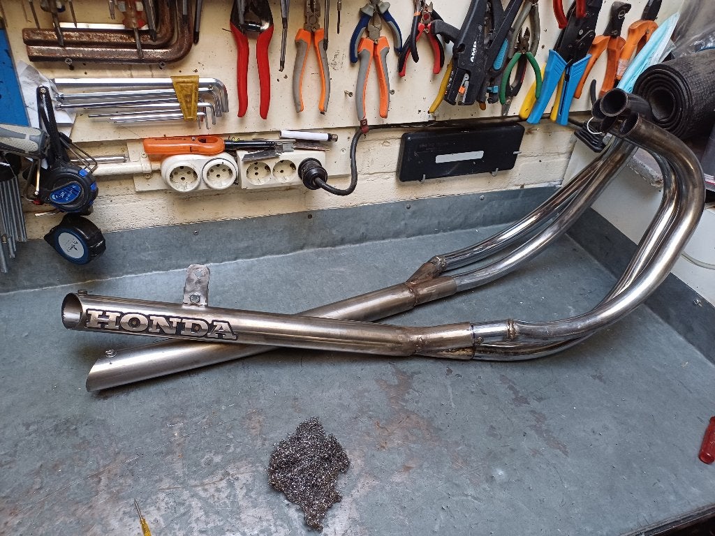 honda cb 400 four uitlaatsyteem, Ophalen of Verzenden, Gebruikt