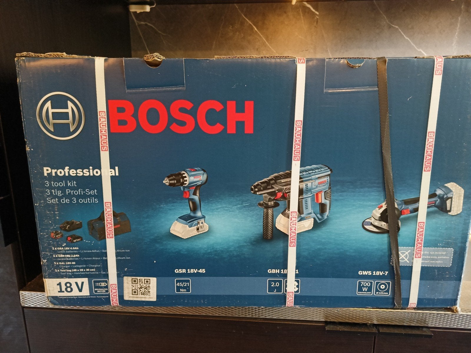 nieuw in verpakking Bosch Professional 18V 3-delige gereedsc, 600 watt of meer, Overige typen, Nieuw, Ophalen of Verzenden