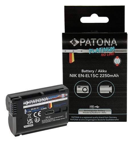 Platinum Battery with USB-C Input Nikon Z6II D500 D800 D850, Verzenden, Nieuw
