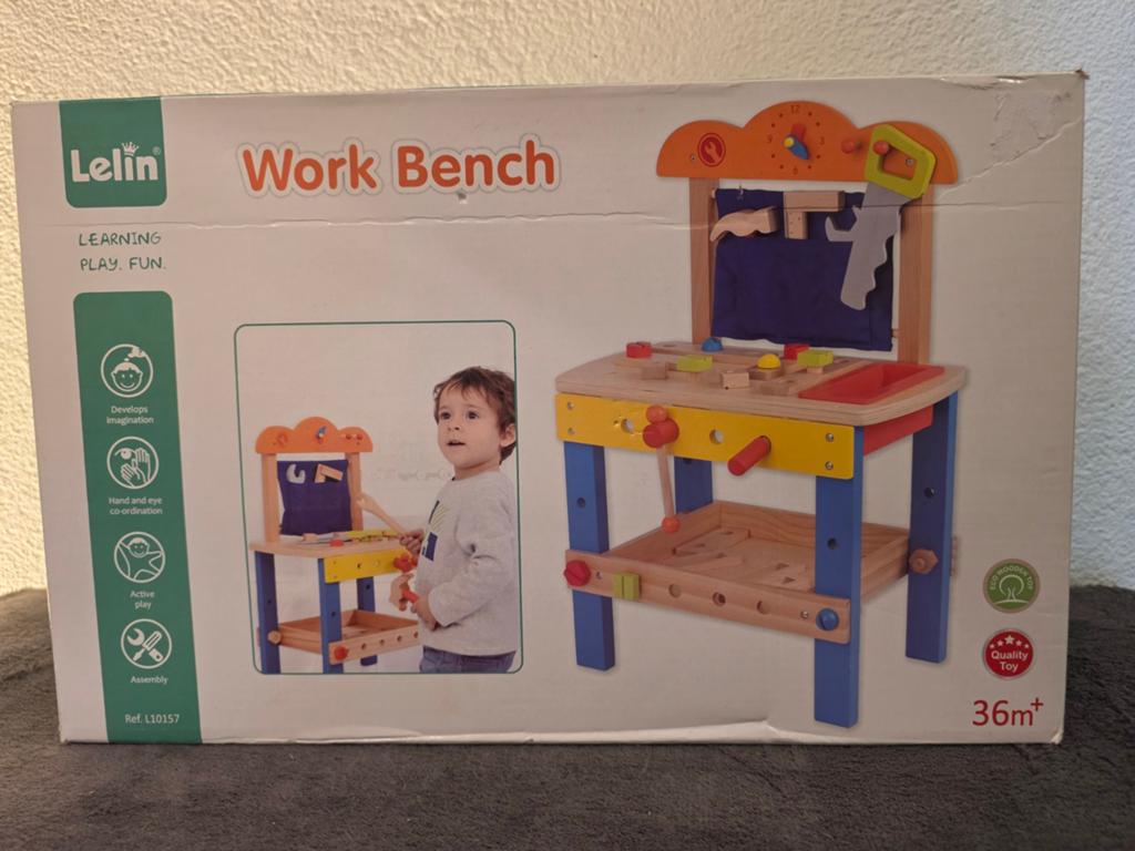 Lelin Houten Werkbank voor Kinderen - Nieuw in Doos, Kinderen en Baby's, Speelgoed | Houten speelgoed, Ophalen of Verzenden