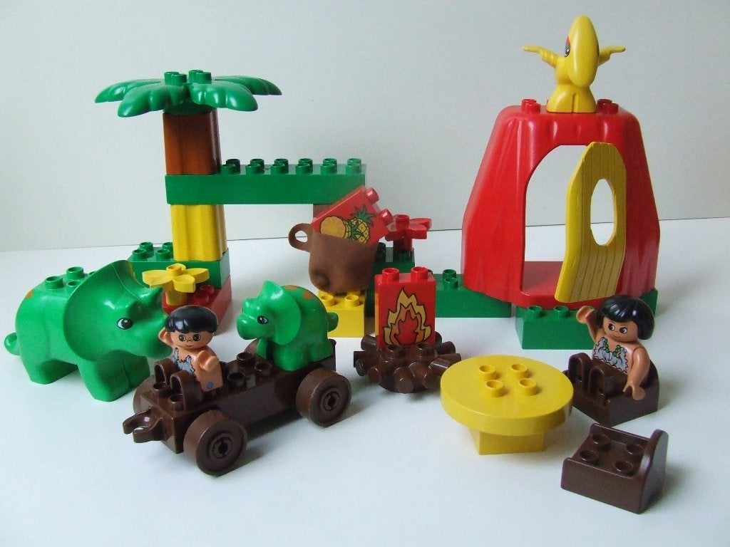 Duplo set 2602 – Dinosaurus dorp (compleet), Gebruikt, Ophalen of Verzenden, Compleet, Duplo