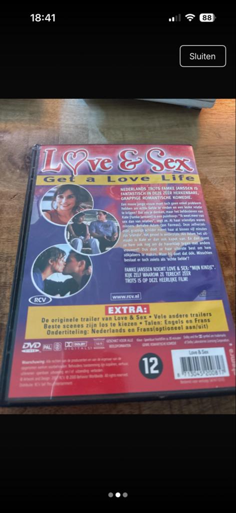 Love & Sex DVD met Famke Janssen en Jon Favreau, Cd's en Dvd's, Dvd's | Komedie, Vanaf 12 jaar, Verzenden, Gebruikt, Romantische komedie