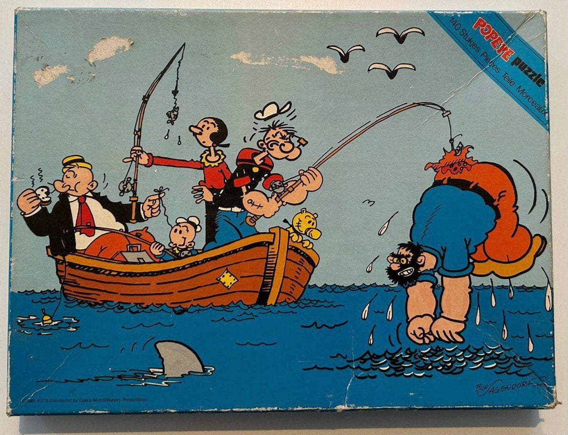 Popeye Jigsaw Puzzel - Flamenco Uitgever - 140 stukjes -1981, Ophalen of Verzenden, Overige figuren, Zo goed als nieuw, Gebruiksvoorwerp