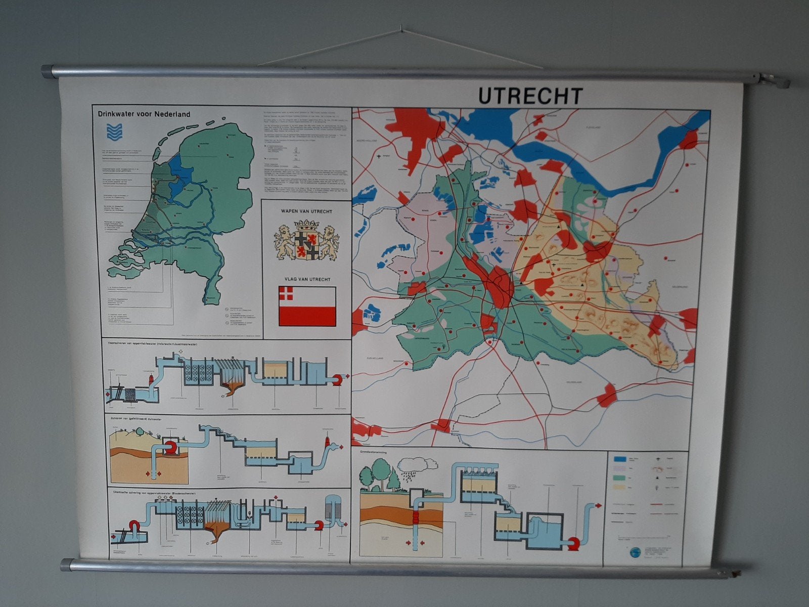 Schoolplaat provincie Utrecht, Antiek en Kunst, Ophalen, Aardrijkskunde