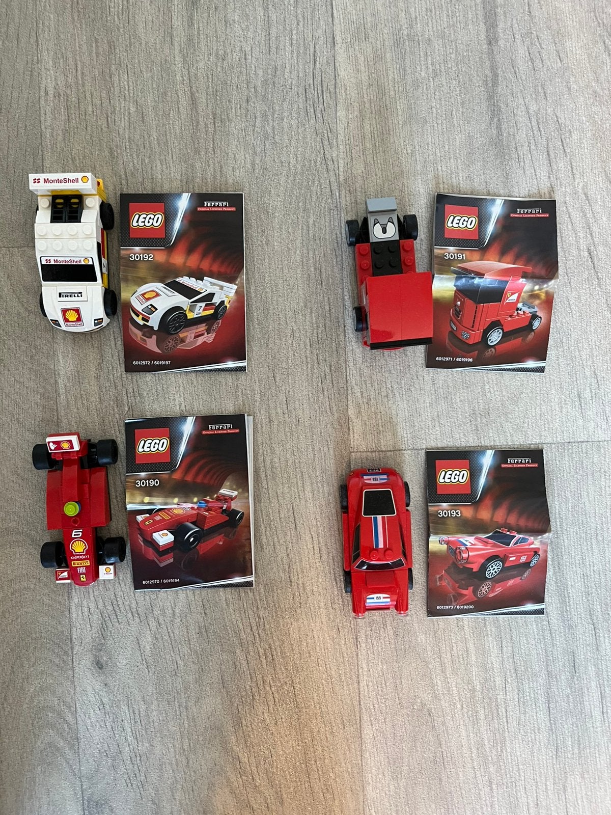 4 Lego Ferrari auto’s 30190 , 30191 , 30192 ,  30193., Overige thema's, Lego, Ophalen of Verzenden, Zo goed als nieuw