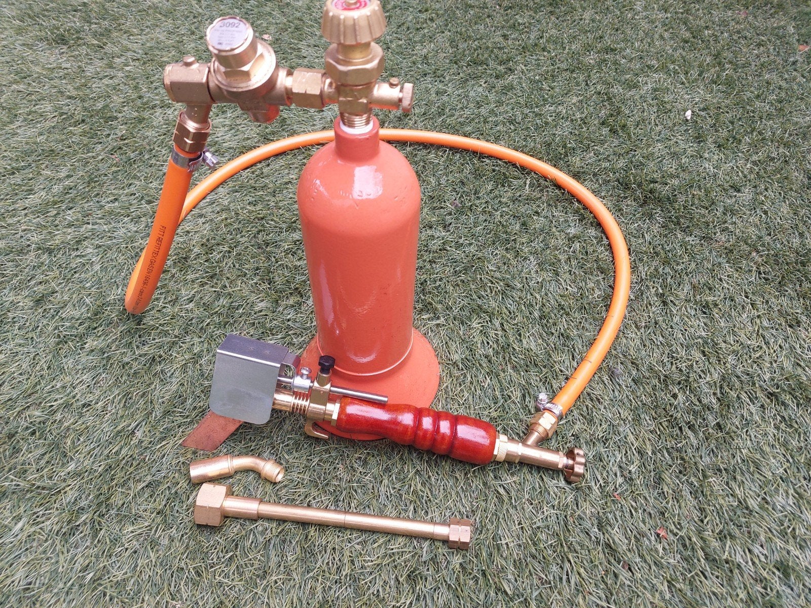 Karweifles met soldeerbrander en extra soldeerbout voor zink, Ophalen of Verzenden, Co2