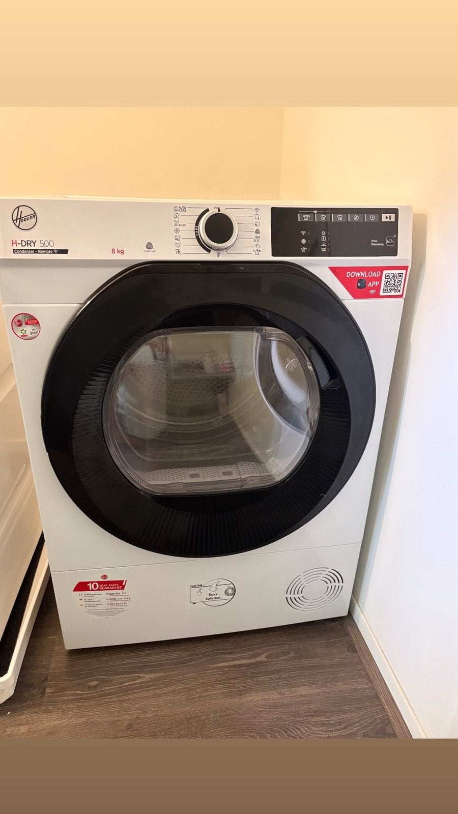 Hoover H-DRY 500 condensdroger 8 kg, 8 tot 10 kg, Ophalen of Verzenden, Zo goed als nieuw, Voorlader