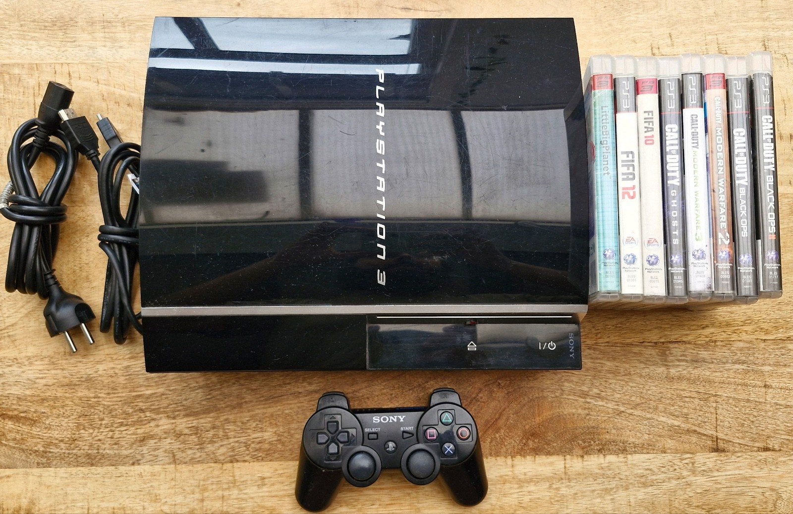 PlayStation 3 (PS3) 80GB met controller en games, Gebruikt, Phat, Met 1 controller, Met games