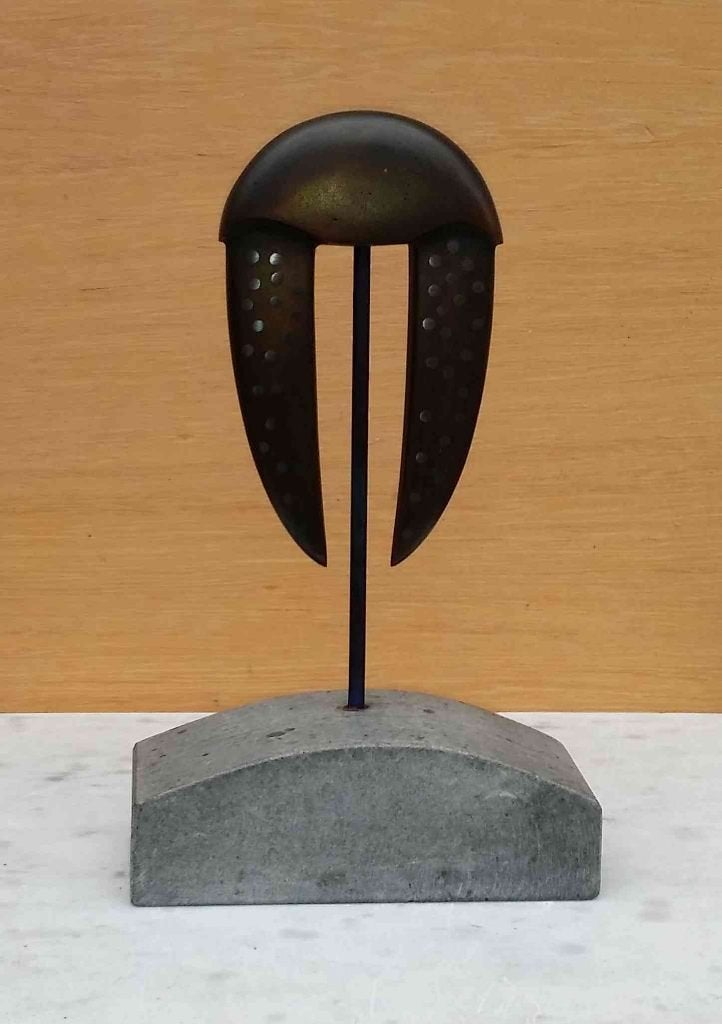 Brons Trilobite met titaan stippen Object UNICAAT 115,-, Ophalen, Brons, 20 - 50 cm, Beeld