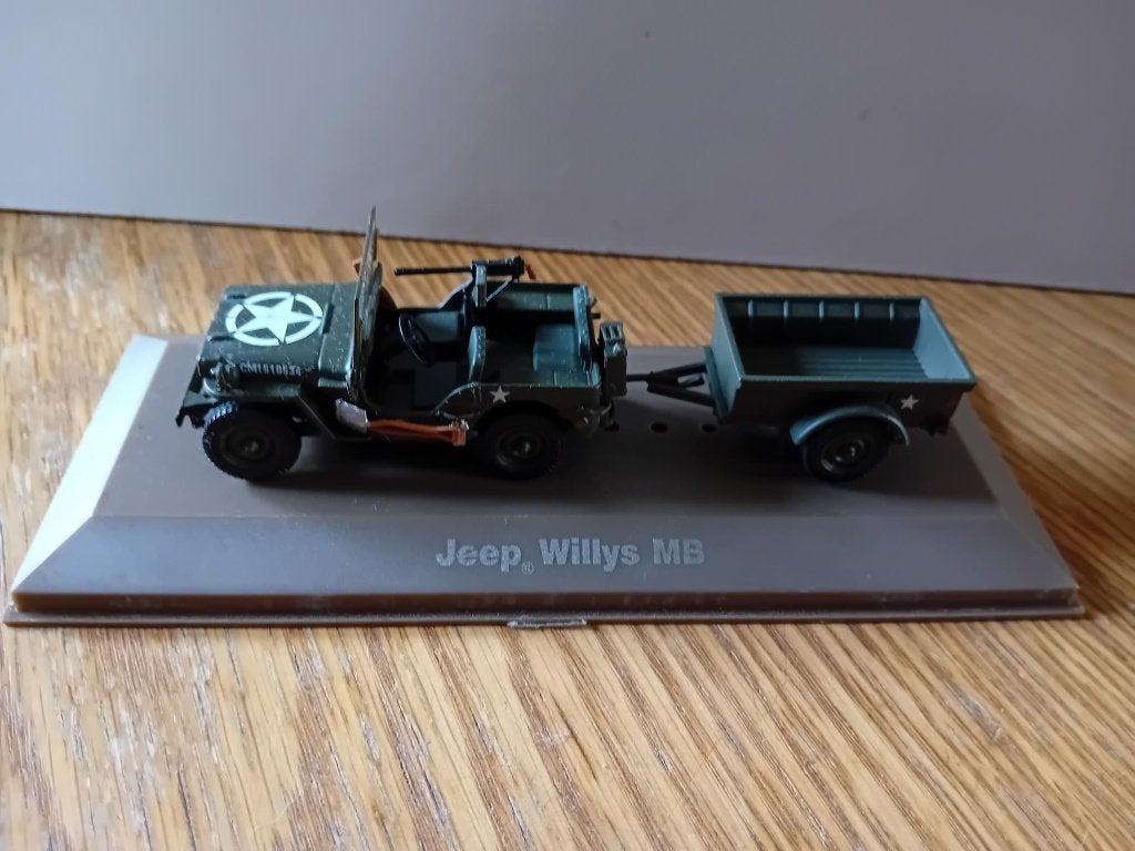 Jeep Willys MB schaalmodel 1/43 Atlas, Ophalen of Verzenden, Landmacht, Amerika, Miniatuur of Beeldje