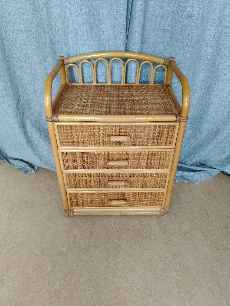 Rotan lade kast, Huis en Inrichting, Kasten | Ladekasten, Ophalen, Gebruikt, 50 tot 100 cm, 3 of 4 laden