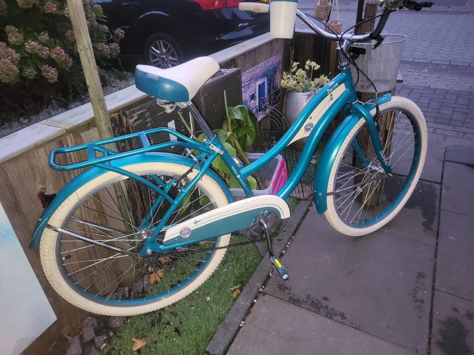 Damesfiets - turquoise met mandje, Fietsen en Brommers, Overige merken, Velgrem, Ophalen of Verzenden, 50 tot 53 cm