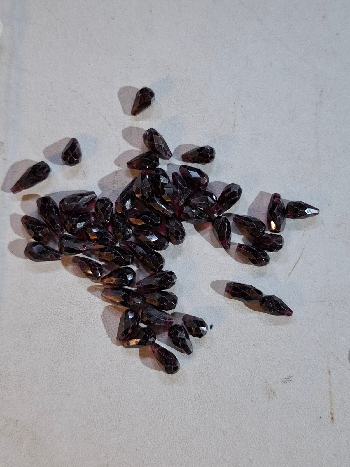 Granaat edelsteen kralen - gefacetteerde druppels, Onbekend, Verenigde Staten, Sun Country Gems, Nieuw, Ophalen of Verzenden